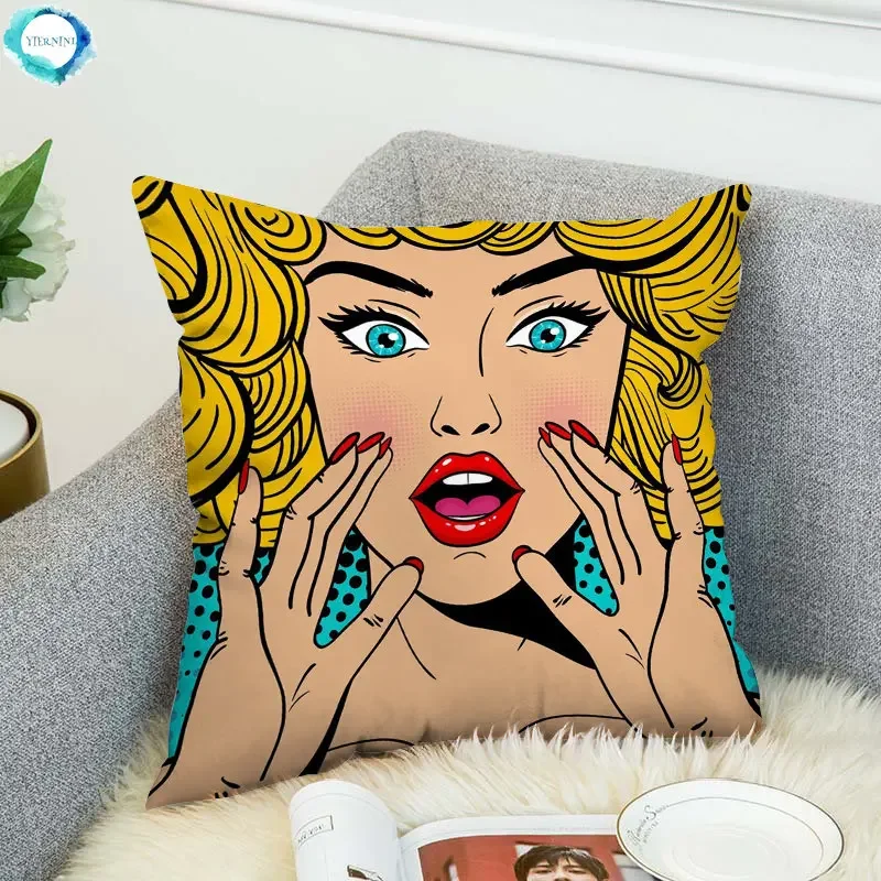 

Роскошный плюшевый чехол для подушки Pop Art, наволочки для кровати, подушек, автомобильных диванов, 45 х45, декоративная домашняя наволочка, 45 х45