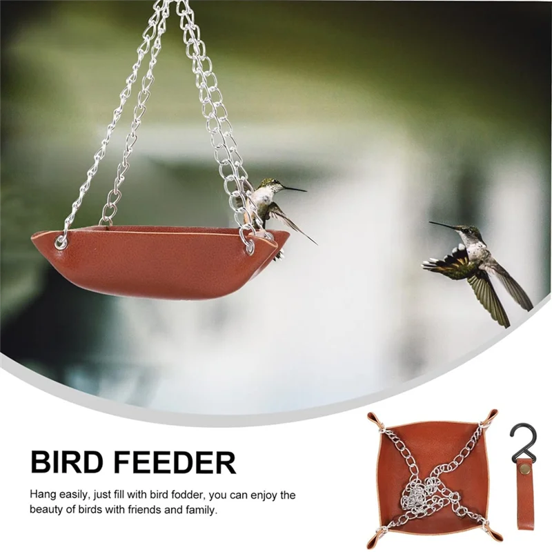 ABJY-поднос для кормушки для птиц, подвесной поднос для воды для птиц, садовая кормушка для птиц, уличная подвесная кормушка для патио, прочная, простая в использовании, черная