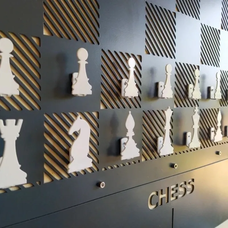 New Party Magnetic Chess Checkers Set Giant Wall Board Wall Hanging Home Decor view 3