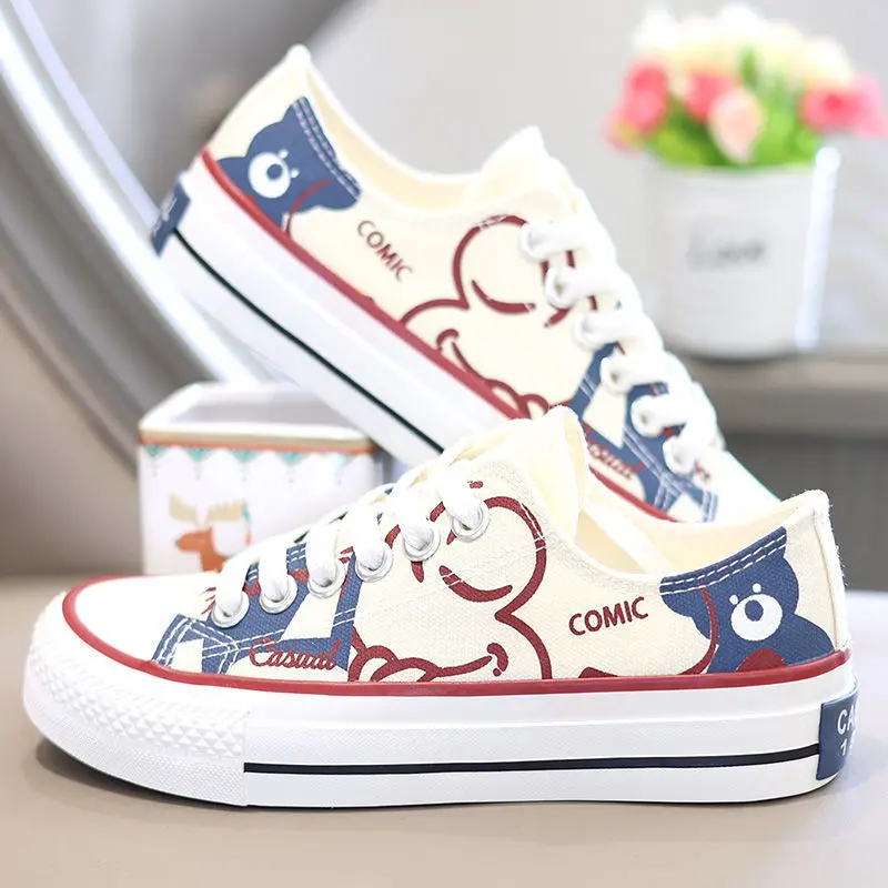 Winnie pooh Summer New Style Shoes High-top Canvas Shoes Men\'s Fashionable Korean Shoes For Couple Students women Casual shoes