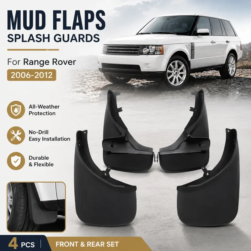 Mud Flaps for Range Rover (2006-2012) with Running Boards  Fender Mudguard Mud Flaps Guard Splash Flap Mudguards Car Accessories