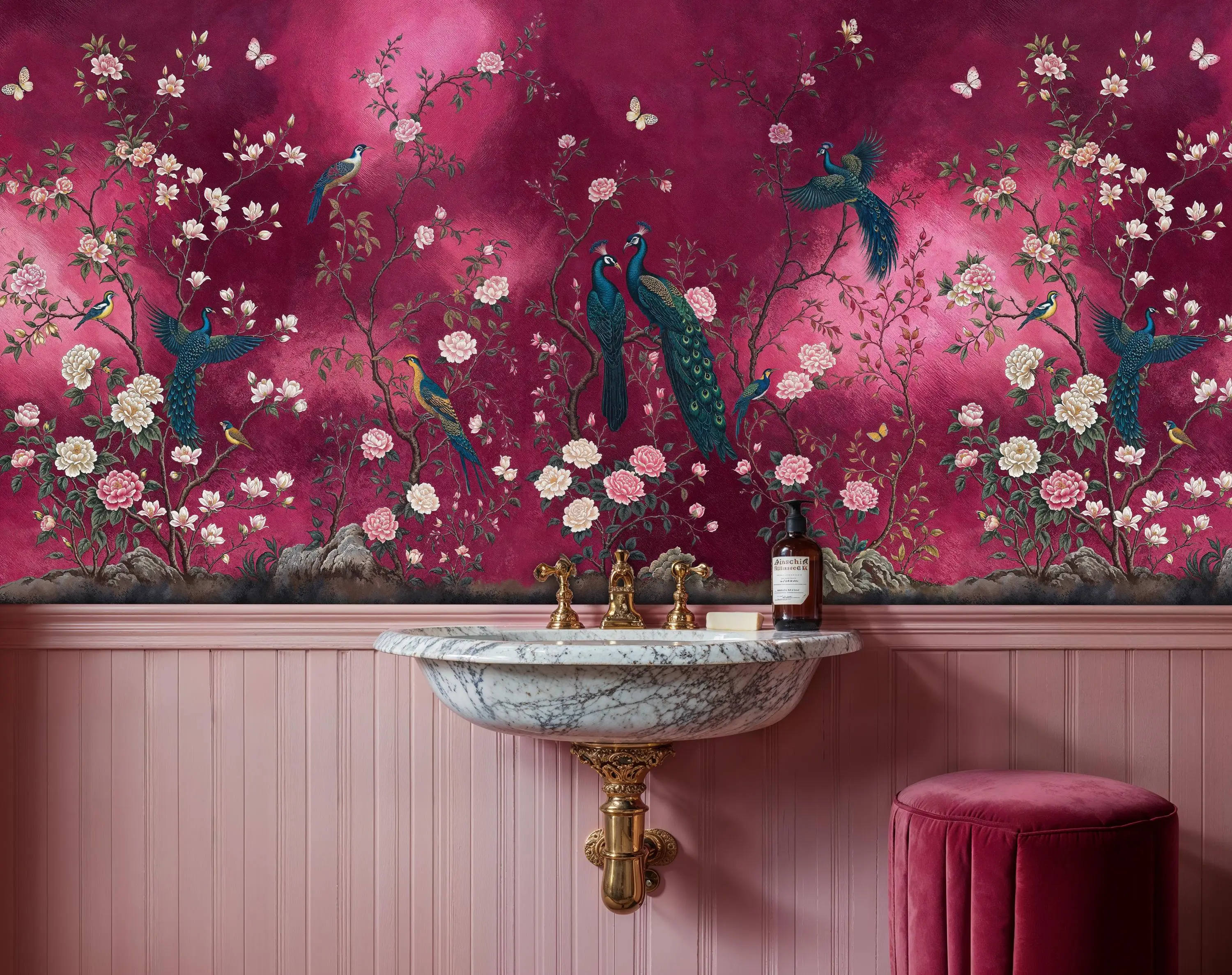 Customized mural Asian style peacock magnolia wallpaper living room bedroom neutral decorative painting big tree flowers mural