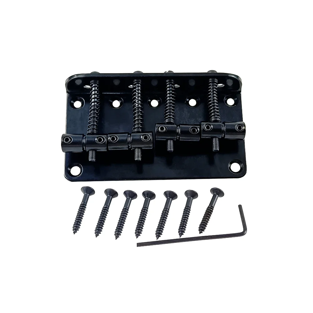 Adjustable 4 Strings Bass Bridge Tailpiece with Screws Electric Box Guitar Plate Instrument Accessories Bass Bridge for Guitar