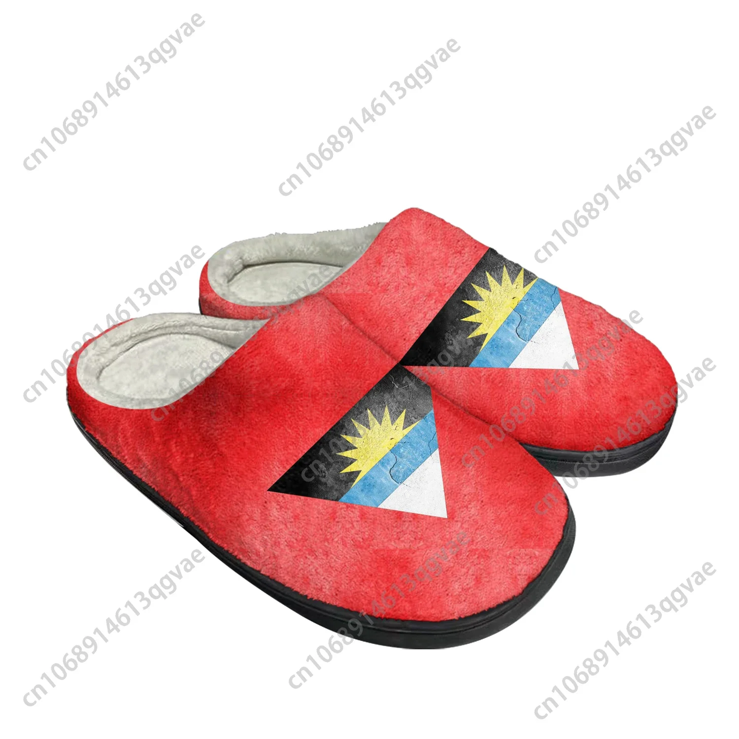 Antigua and Barbuda Flag Home Cotton Custom Slippers Mens Womens Sandals Plush Bedroom Casual Keep Warm Shoes Thermal Slipper