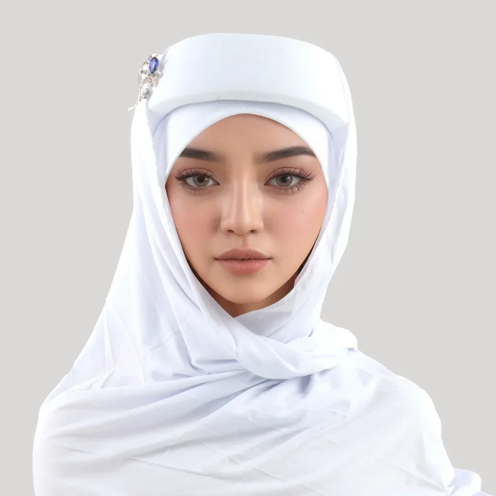 

Губчатый тюрбан для женщин, африканский головной убор с автогелем, Нигерия, свадебный головной убор, мусульманский хиджаб, капот, головной платок, брошь с бриллиантами, шляпа