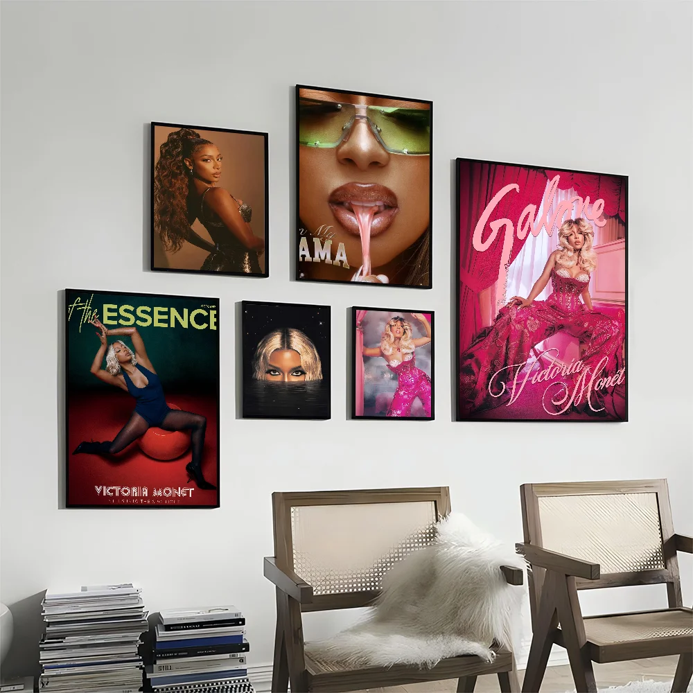 

Victoria Monet Jaguar II Singer Movie Sticky Posters Vintage Room Bar Cafe Decor Nordic Home Decor