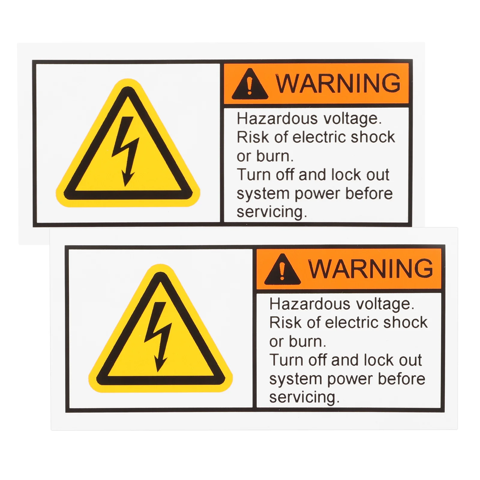 2 pcs Voltage Warning Stickers Durable Electrical Panel Labels For Machinery Equipment Safety Caution Signs High Voltage Sign