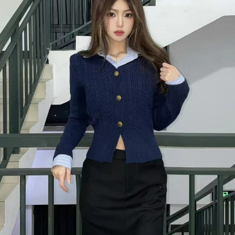 

Autumn Winter Trendy New Long Sleeve Inner Pullovers Bottom Knitted Shirt Women's Clothing Slim Short Style Chic Sweaters B137