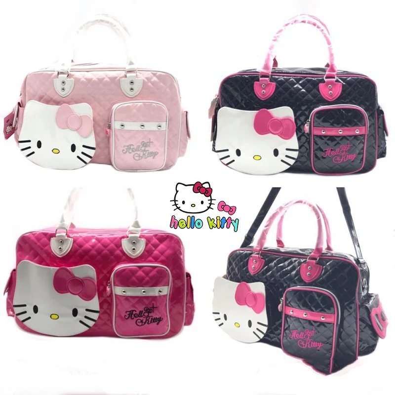 Cute Sanrio Hello Kitty Fashion Handbag Y2K Sweet Spicy Girl Style Large Capacity Pu Leather Crossbody Bag Gothic Style Bag Gift