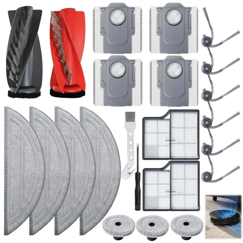 Accessory Vacuum Cleaner Parts Kit For Roborock Saros 10/G30/S9 Maxv Ultra-Replacement Main Brush, Filter, Mop,Dust Bag