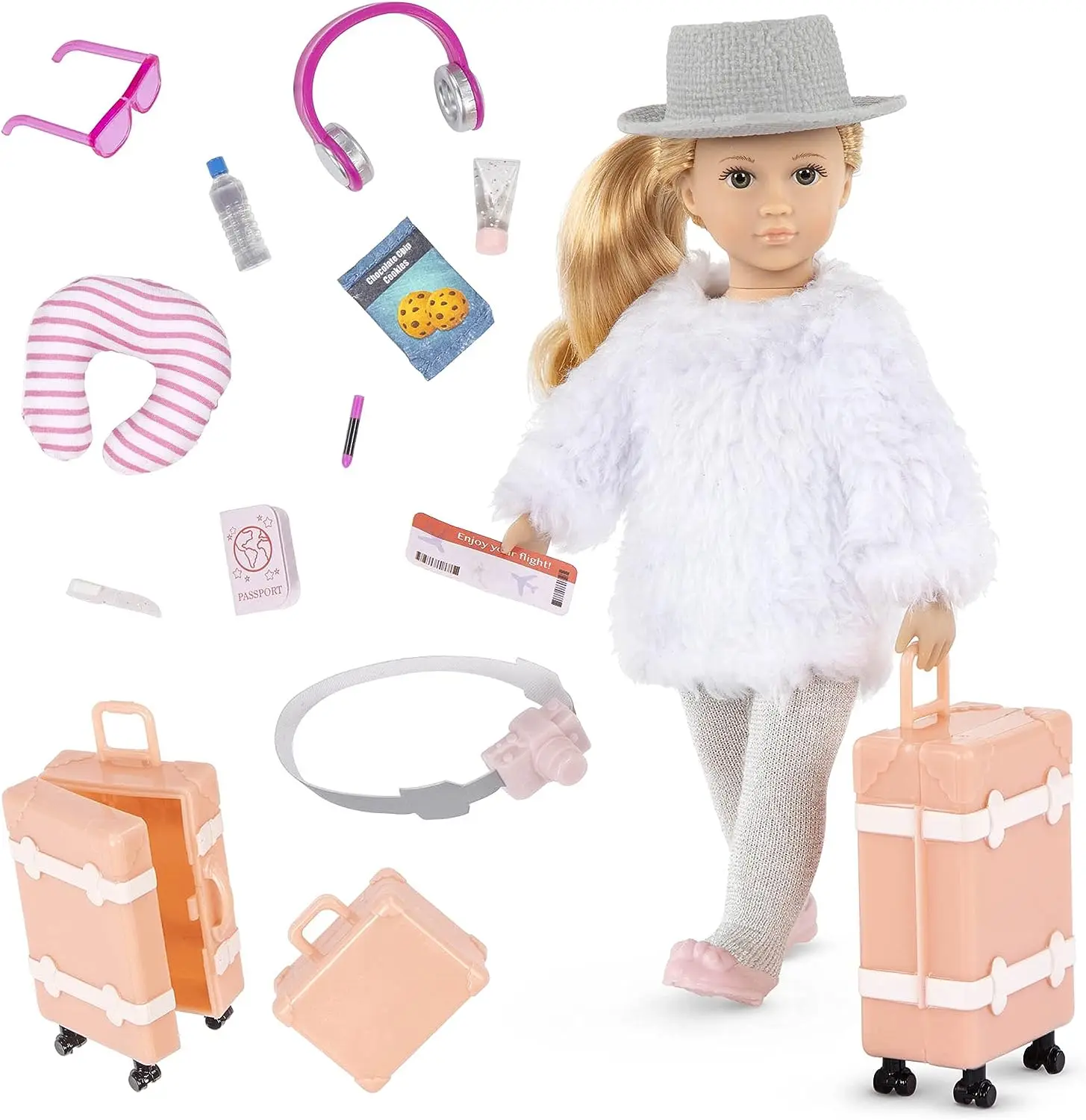 Original 15cm high OG Lori mini doll with luggage and accessories, role-playing toy as a gift for children