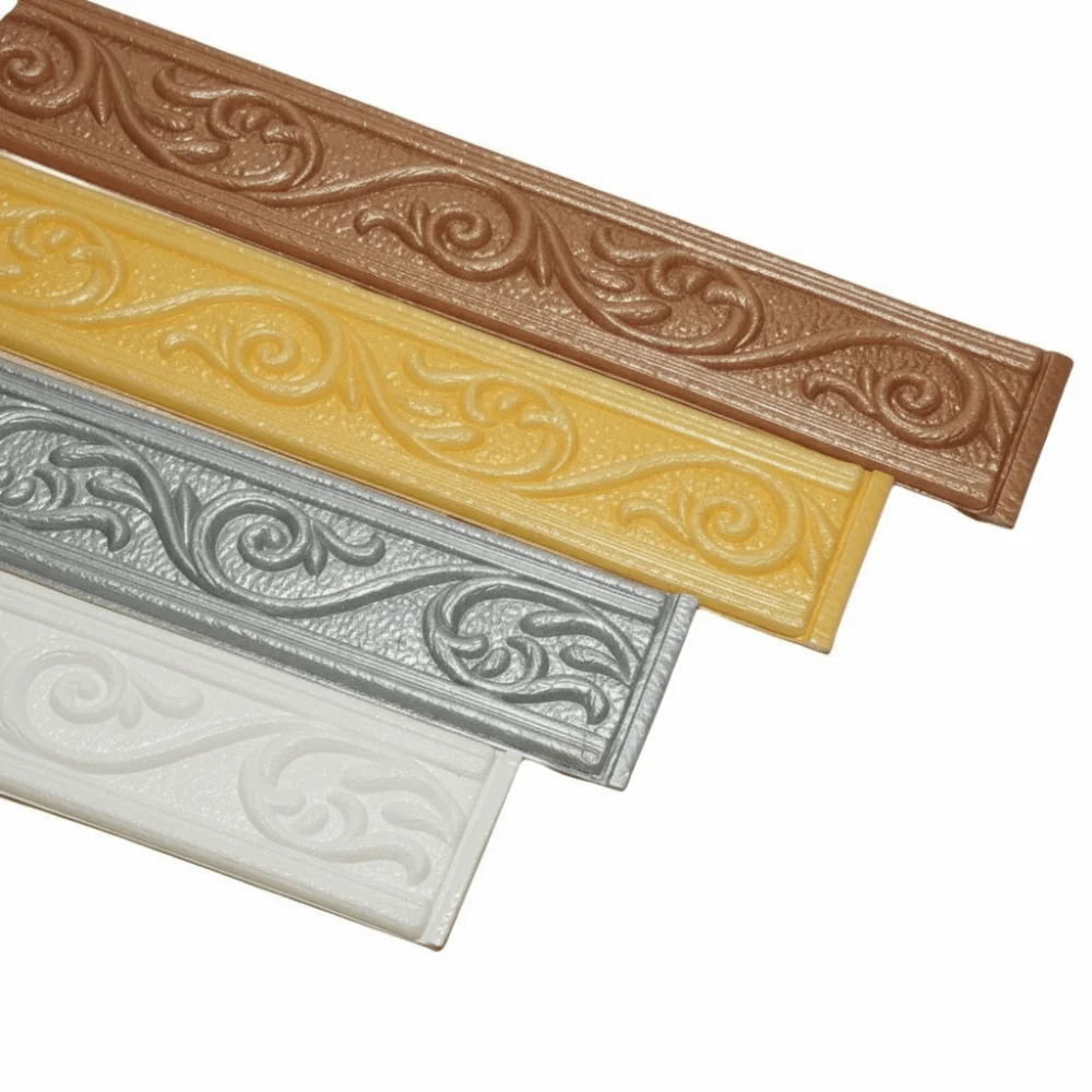 3D Sticker Wall Trim Line Self Adhesive Baseboard Wallpapers Skirting Border Waterproof Home Decoration Wall Sticker