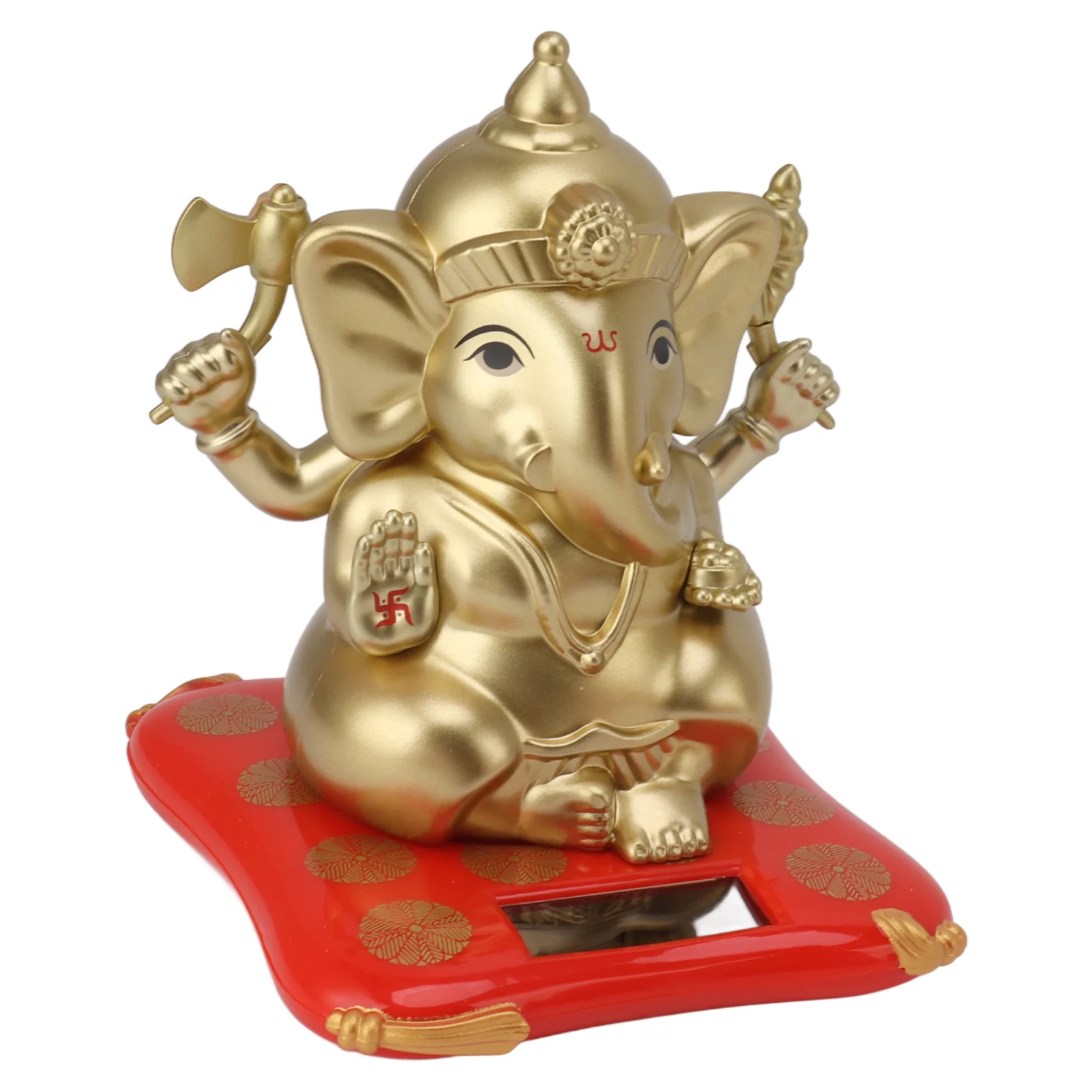 Ganesha Elephant God Statue ABS Solar Powered Indian Ganesha Figurine Ornament for Car Dashboard Home Decor Crafts