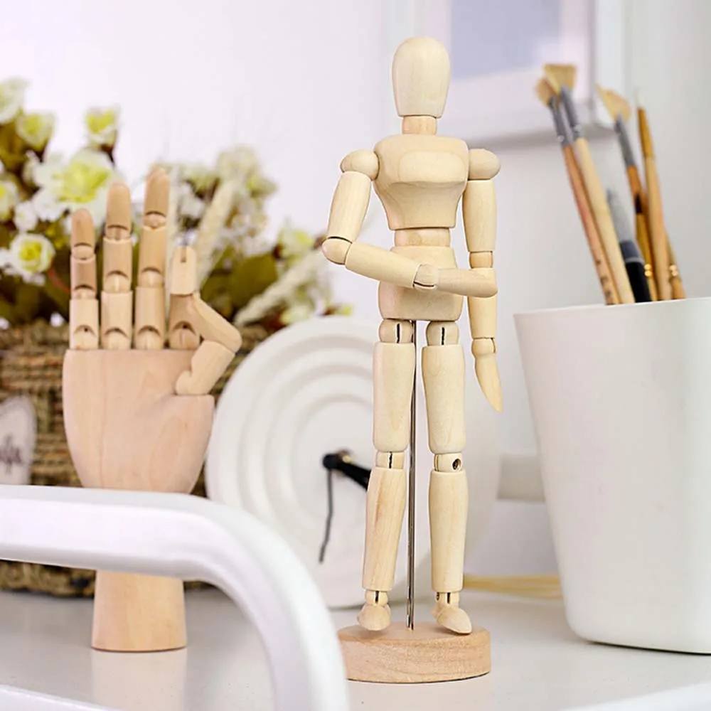 4.5 5.5 8 Inch Male Mannequin Human Movable Limbs Action Toy Figures Polished Wooden Toy Art Models Decoration Crafts