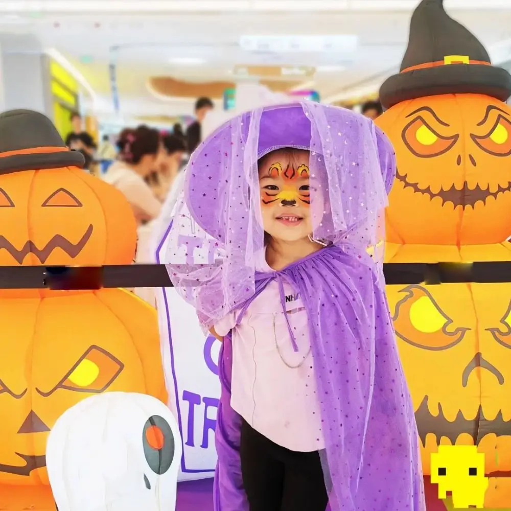 クリエイティブ二重層ハロウィンマント帽子スターローブハロウィン子供衣装メッシュコスプレケープ帽子セットパフォーマンス