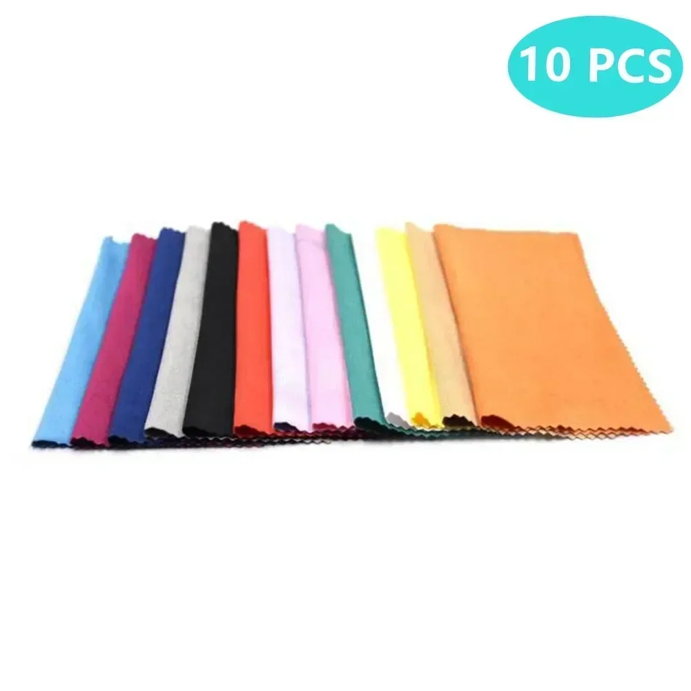 10Pcs Microfiber Cleaning Cloth Guitar Musical Instrument Maintenance Polishing Guitar Violin Piano Supplies Random Color