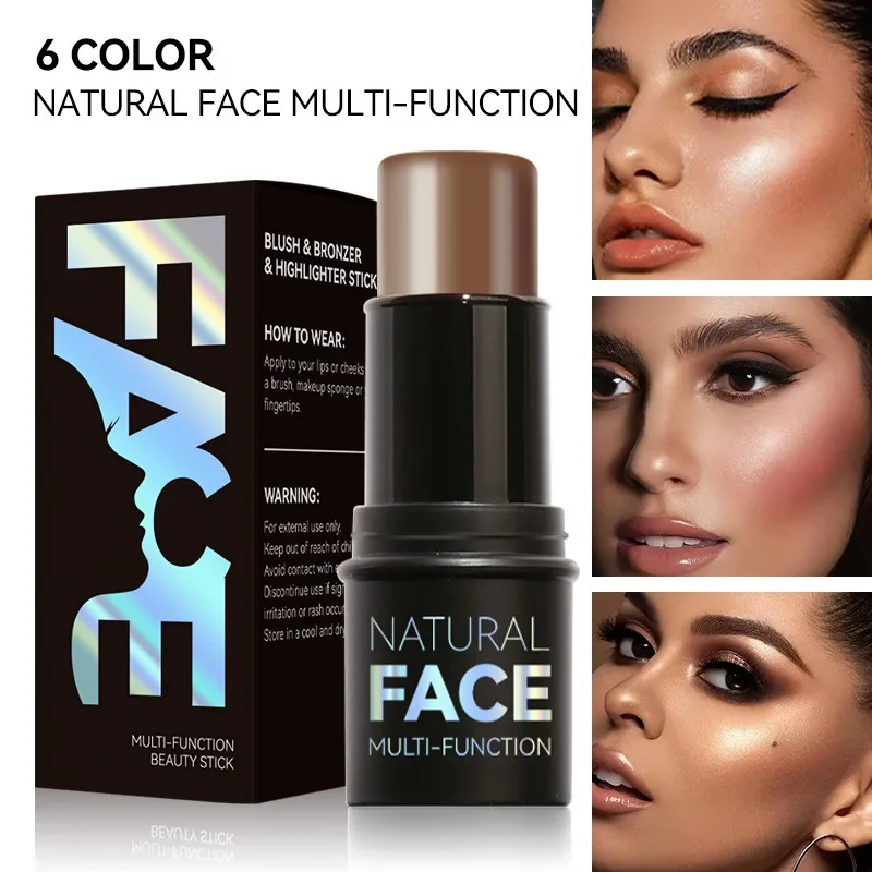3D Face Sculpting Highlighter & Blush Contour Stick Multifunctional Makeup Easy-to-Apply Brightening Enhancing Skin Tone Sticks