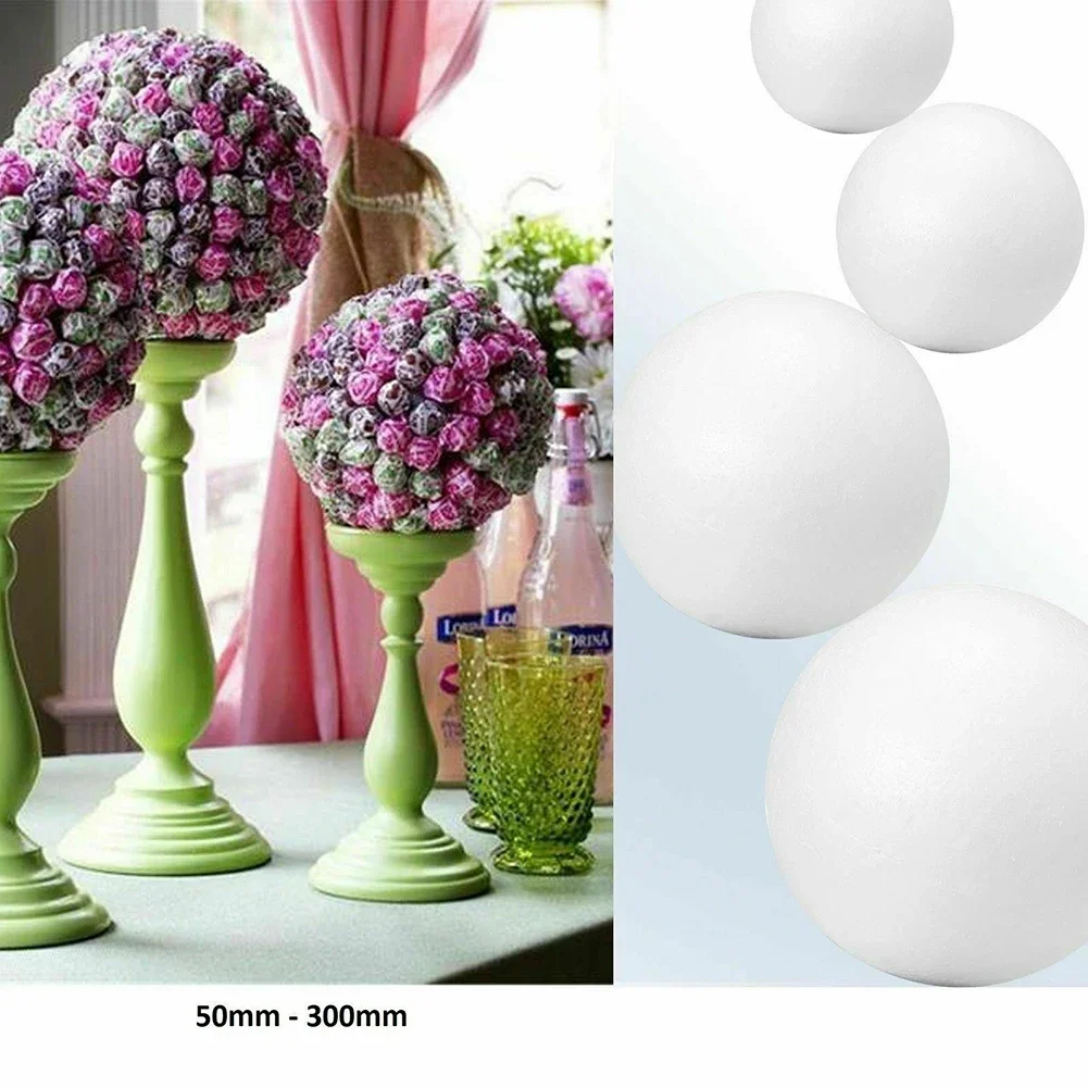 1Pcs 6cm/7cm/8cm/9cm/10cm/12cm White Modelling Craft Polystyrene Styrofoams Round Foam Balls For Christmas Wedding Party Decor