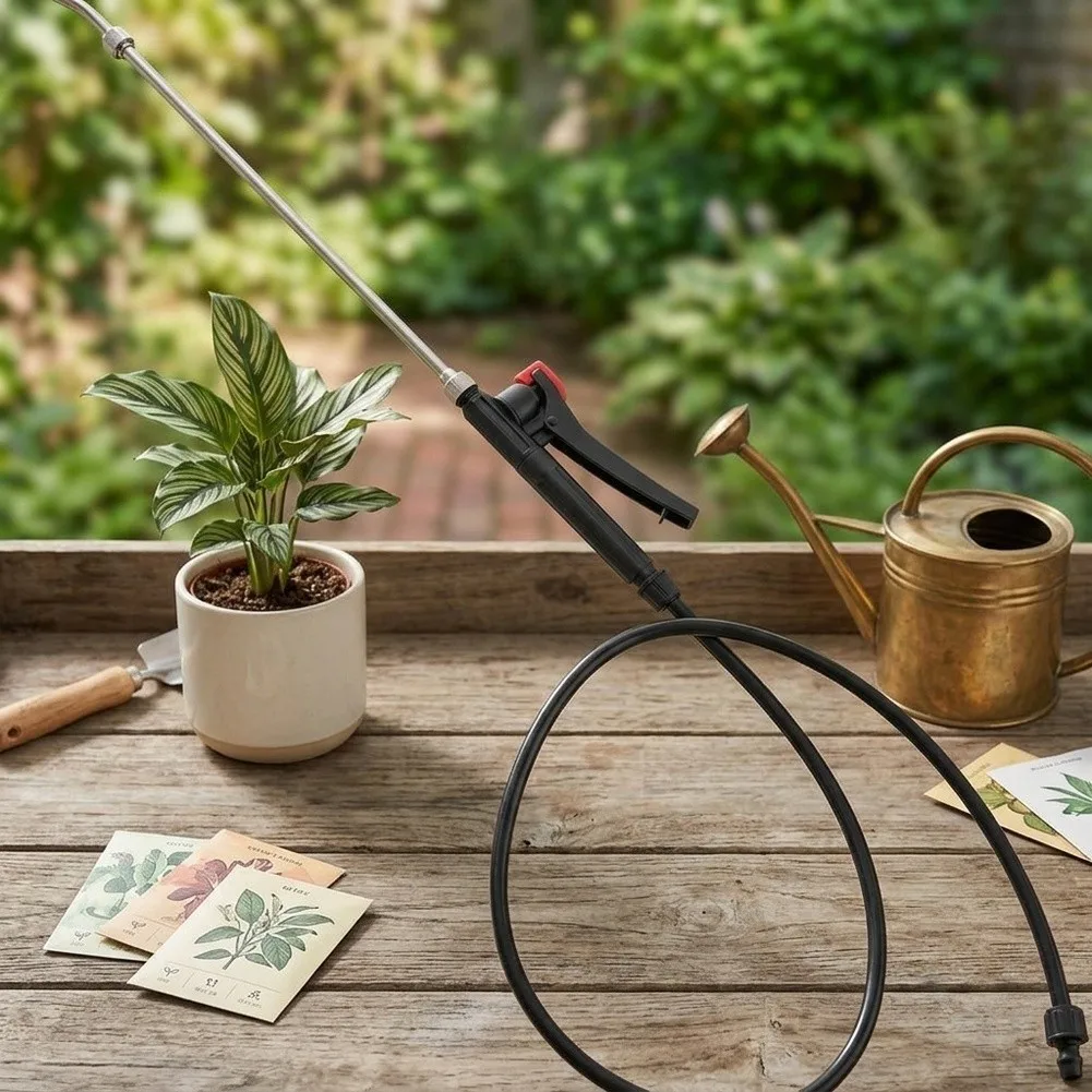 Black Replacement Spray Rod Set for Garden Sprayer Includes Trigger Rod Hose and Accessories for Quick Installation