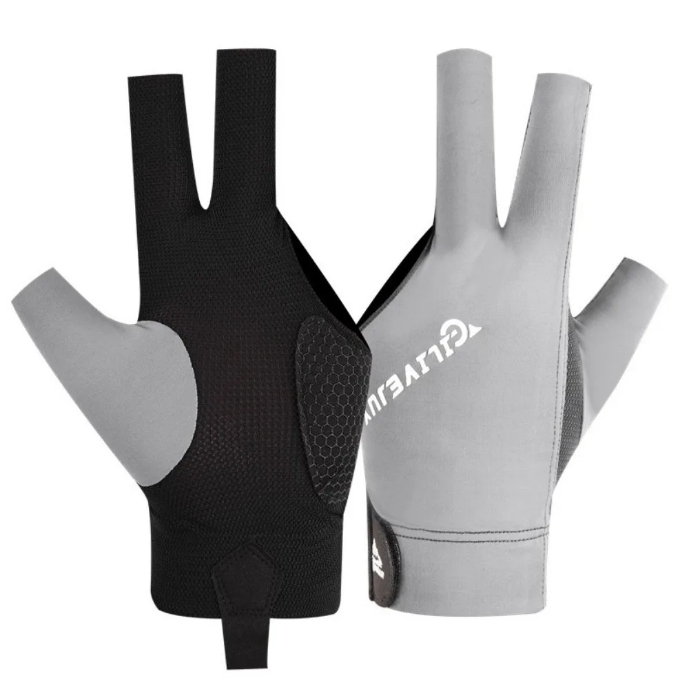2pcs Anti Slip Billiard Gloves Comfortable Breathable Snooker Gloves Three Finger Design Pool Table Glove Pool Player Gloves