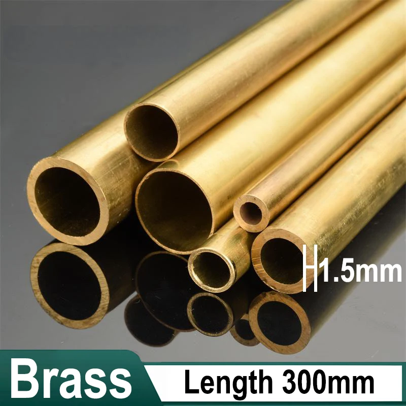 

1Pcs Brass Pipe Tube 5mm-20mm OD Hollow Capillary 300mm Length Straight Brass Tubing