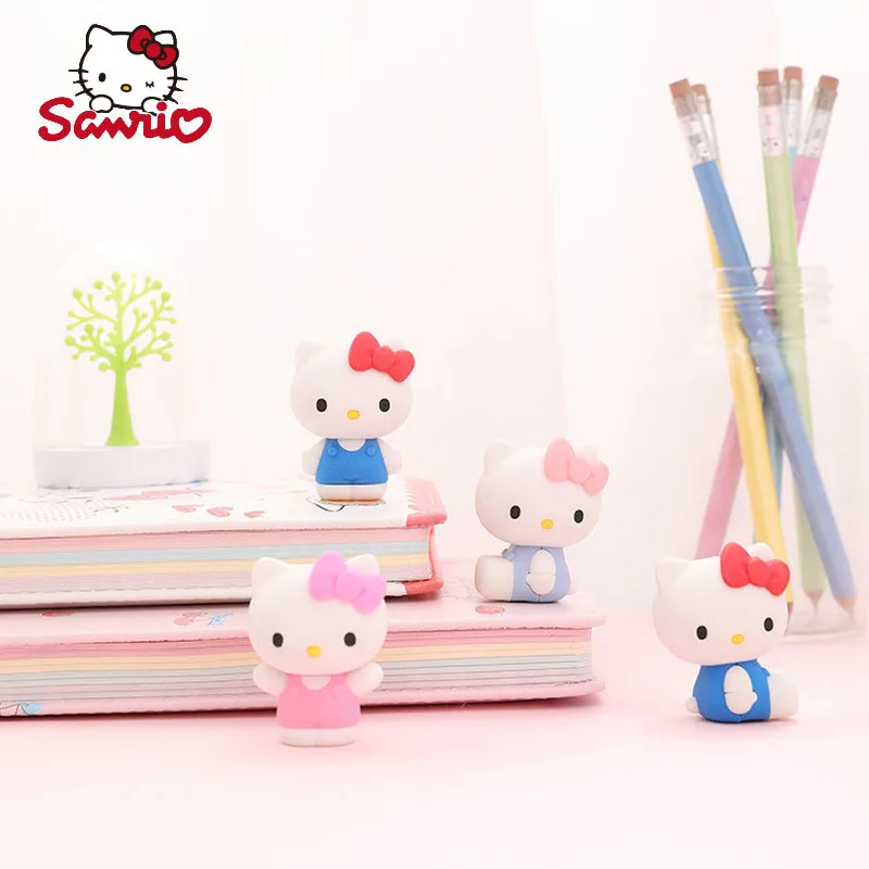 

Sanrio 18pcs Eraser Kawaii Hello Kitty Assembled Eraser Student Toy Combination Rubber Assemblable Creative Stationery Gift