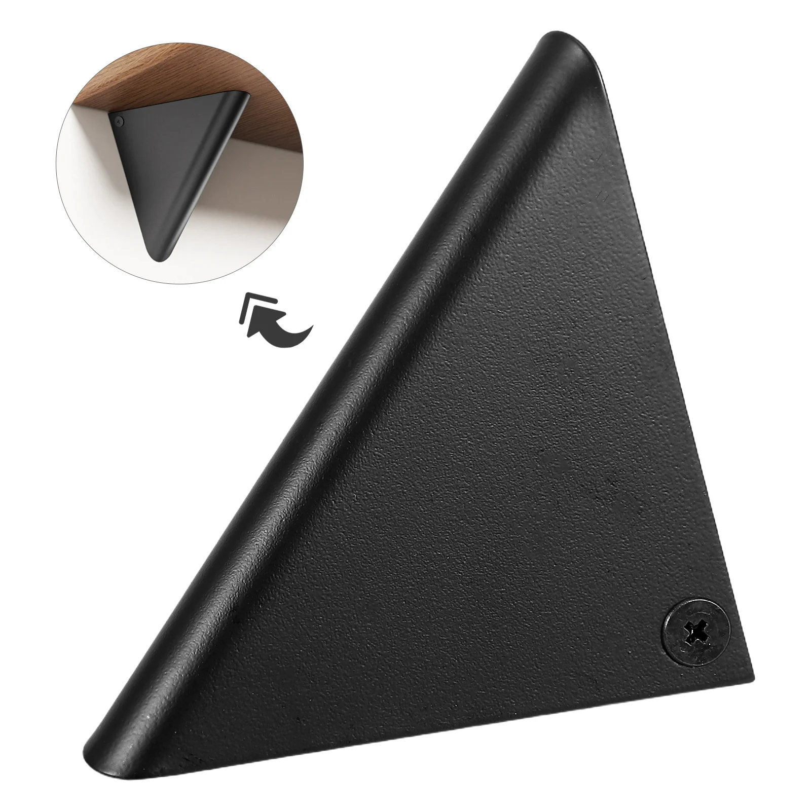 

2pcs Triangle Shelf Bracket 65X65X54Mm Heavy Duty Black Metal Wall Mount Corner Braces For Floating Shelves Shelving Support