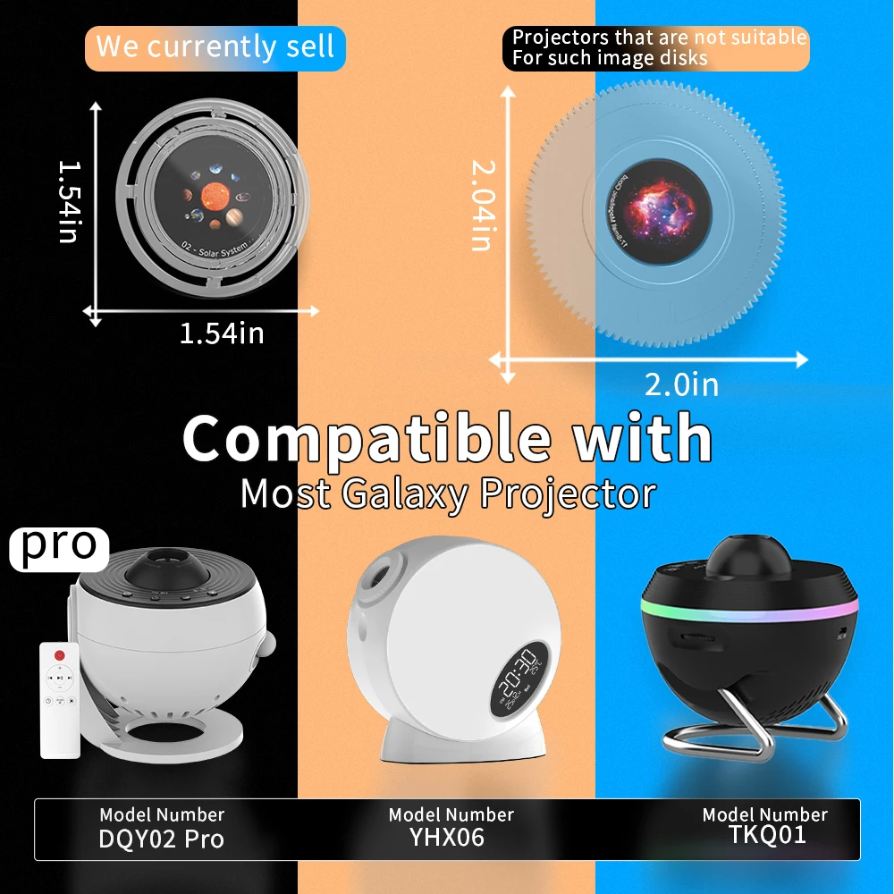 Star Projector Night Light Disc Planetarium Projector Disc 4K HD Galaxy Projector Light Disc - 6 Pack (Projector Not Included)