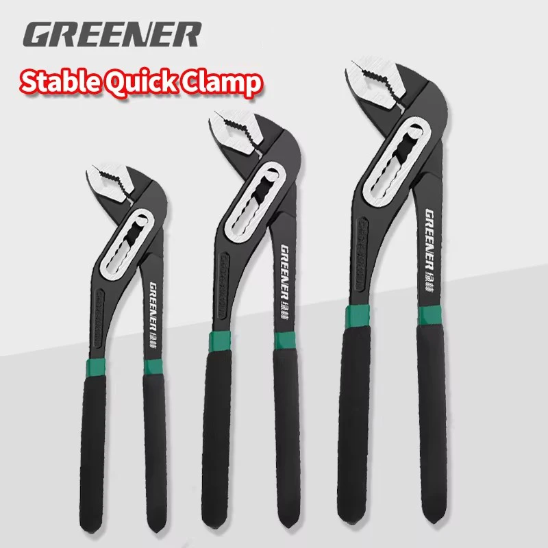GREENERY 8 10 12 Inch Water Pump Pliers Multifunctional Slip Joint Push Button Adjustable Pipe Wrench for Household Plumbing
