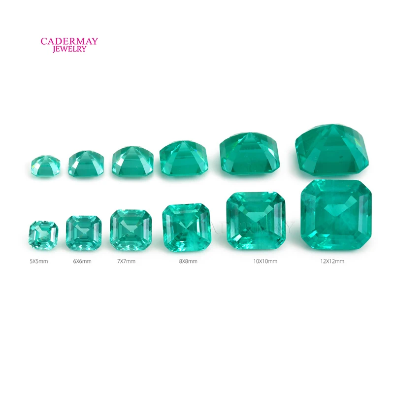 Lab Paraiba Green Yttrium Aluminium Garnet YAG 5mm-12mm Asscher Cut Synthetic Paraiba Loose Stones For Jewelry Making