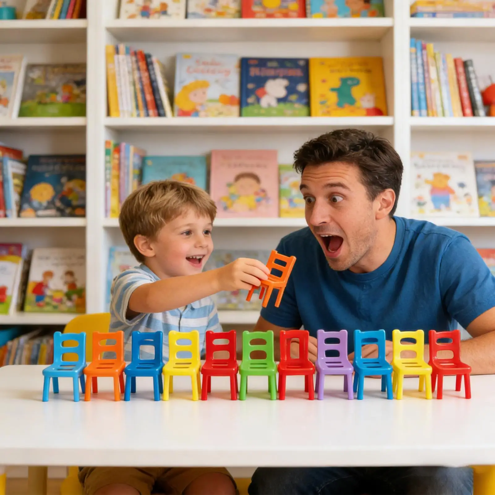 Stacking Chairs Game children puzzle folding chair toy parent-child interactive game Educational Fun Interactive Colorful Party