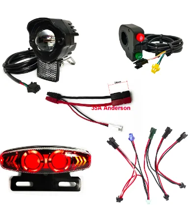 LED Headlight for Electric Scooter, Front and Rear Warning Lights, Night Spotlight, Headlamp for Cycling EBike, 36 V, 48V, 60V