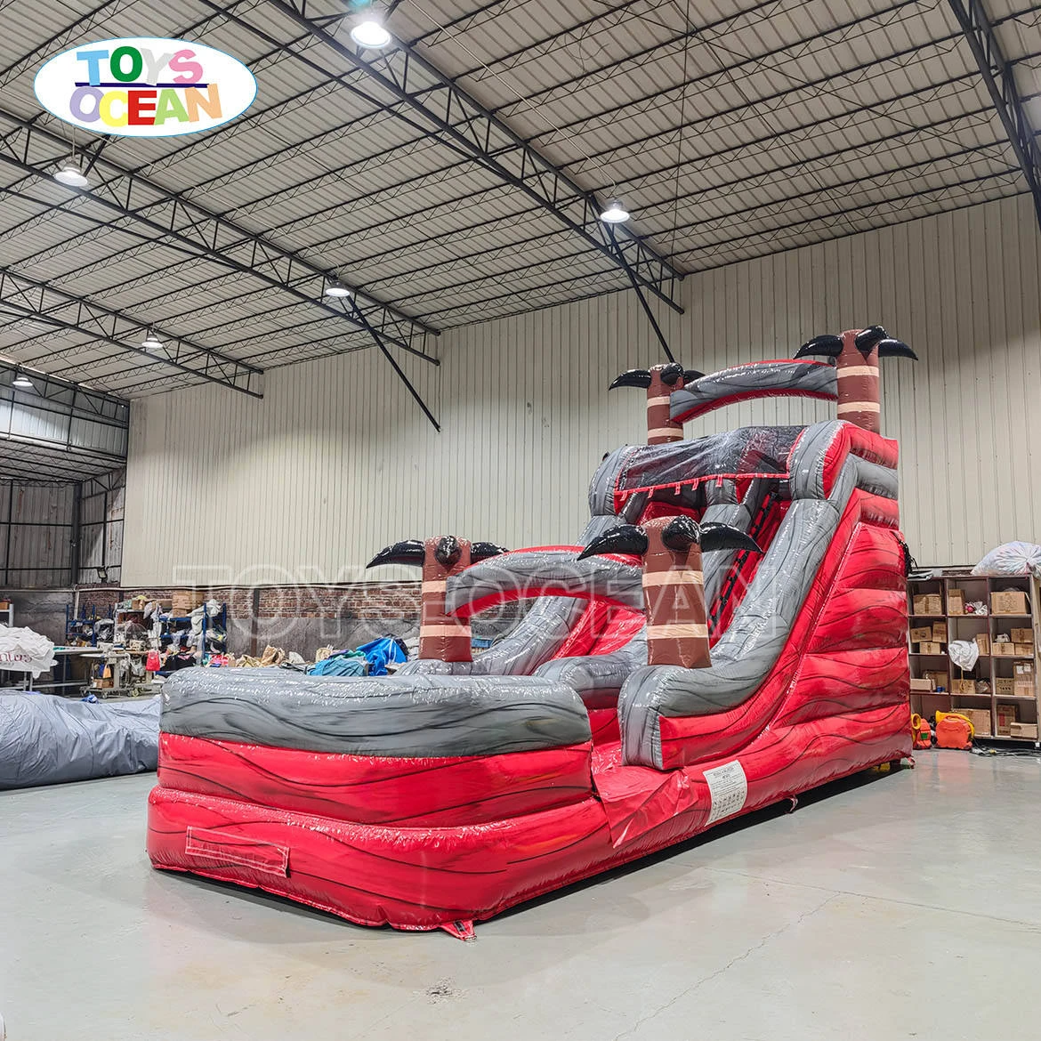 Commercial-grade cartoon inflatable water slide made of thickened 0.9mm PVC; ideal for event warm-ups and outdoor water obstacle