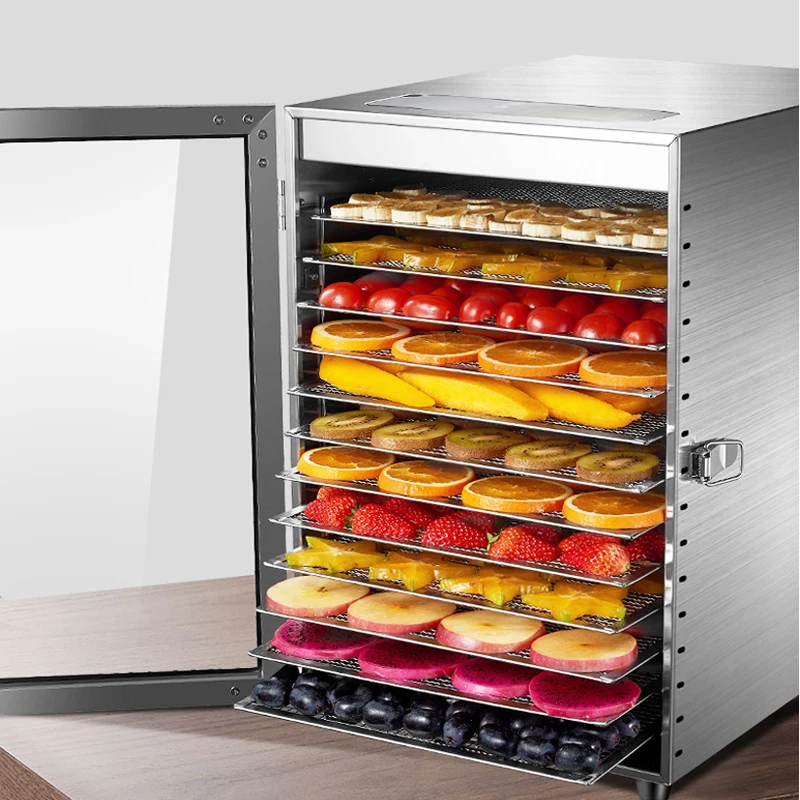Machine Vegetables Dried Fruit Meat Drying Machine 800W 12-Layer Food Dehydrator Commercial Stainless Steel Fruit Drying
