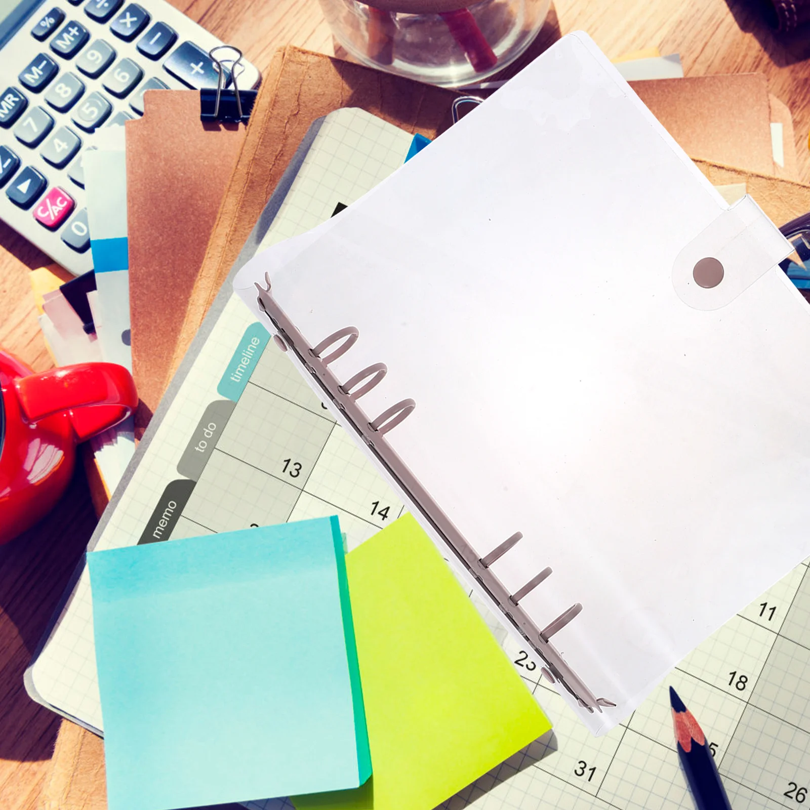 メモ帳バインダー透明カバールーズリーフバインダーリングミニノートブッククリップリング柔軟なブックプロテクターブッククリップリング