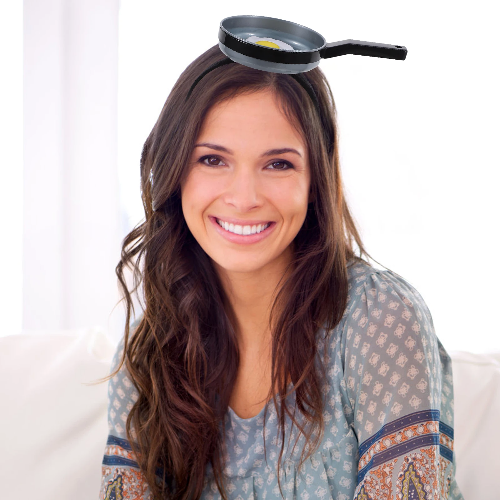 

Frying Pan Shaped Headband Funny Party Photo Booth Prop for Birthdays Carnival Events Dress Up Accessory Novelty Hair Hoop