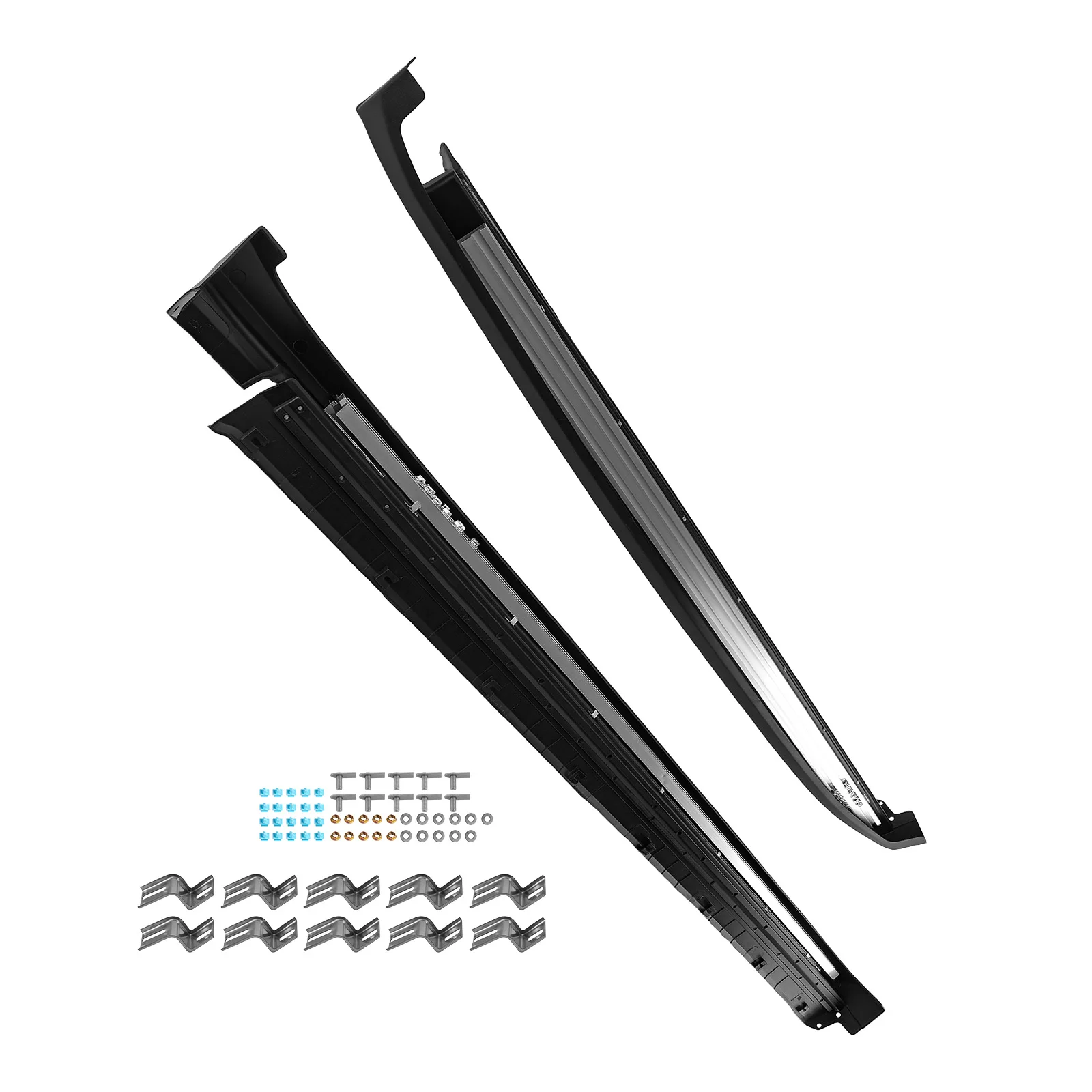 خطوات جانبية لشركة Nerf لسيارة Hyundai Santa Fe 2019-2023 مصنوعة من سبائك الألومنيوم الأسود غير قابلة للانزلاق