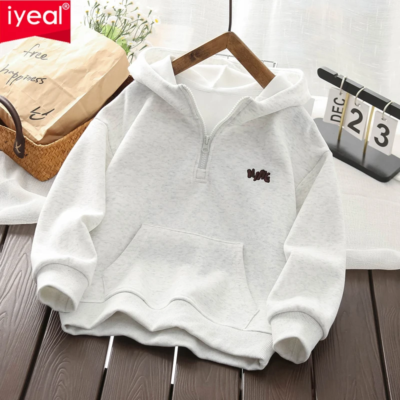 

IYEAL 2025 Autumn Hot Boys' Hoodie Youth Boys' Alphabet Half Zipper Hoodie Casual Boys' Sportswear