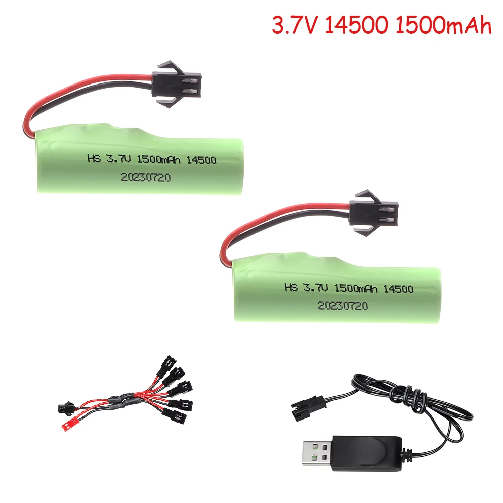 Original 3.7v 14500 1500mAh lipo battery For JJRC C2 D828 RC Car Parts SM-2P Plug For RC Stunt Dump Car Battery Toys Accessories