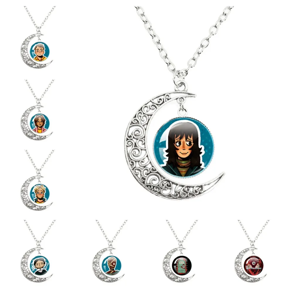 Horror Game Mouthwashing Curly Anya Jimmy Swansea Daisuke Moon Necklace Handmade Necklace Jewelry Accessories Glass Pendant Gift