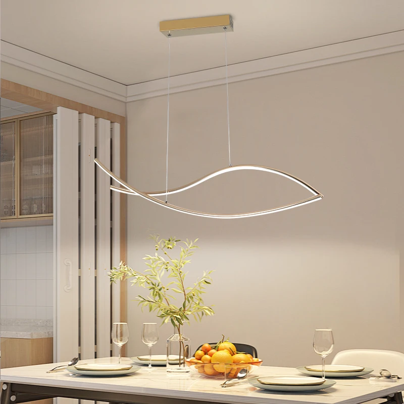 Scandinavian LED Restaurant Chandelier, Modern Art, Simple, Creative, Personality, Store Bar, Long Line Light