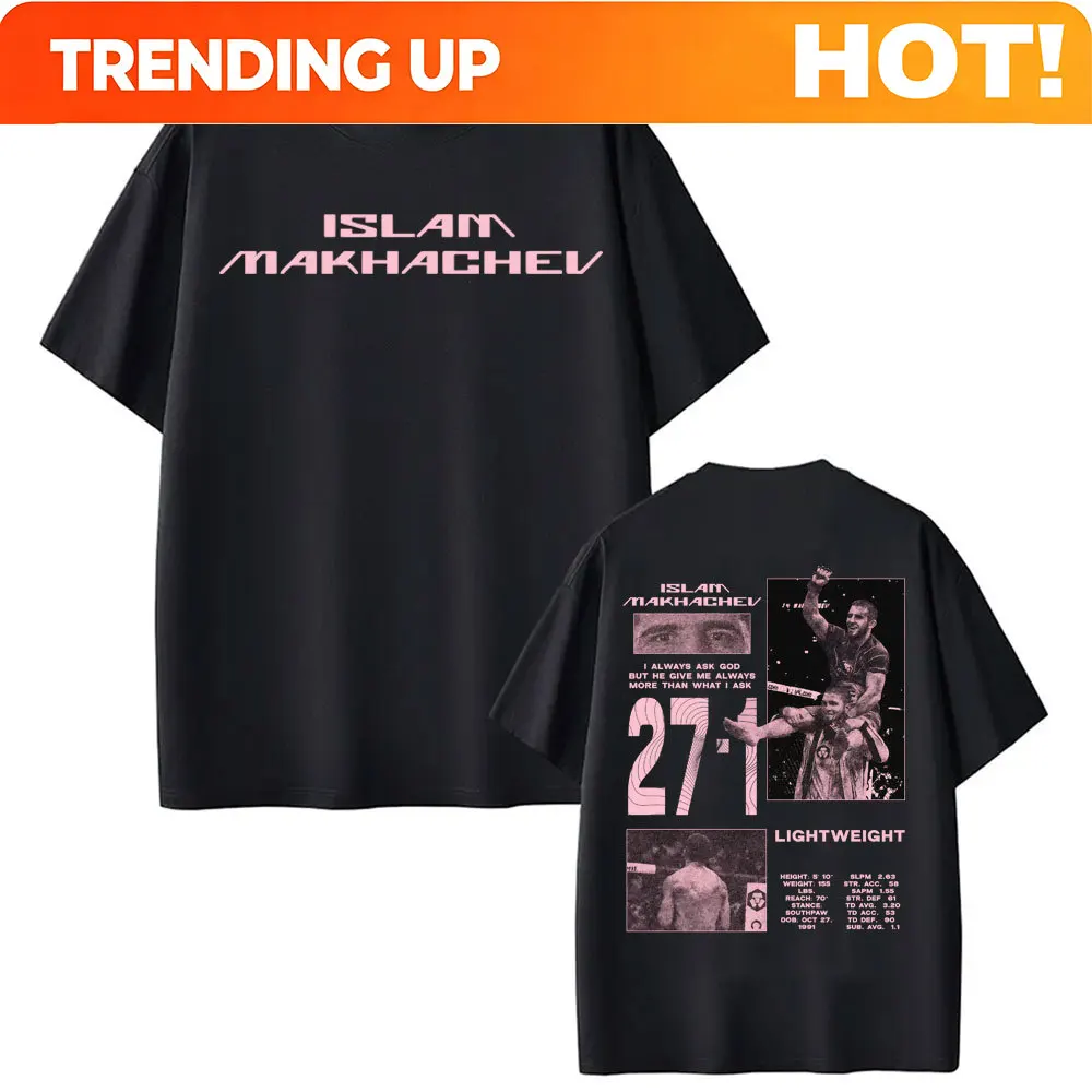 Customization Limited Islam Makhachev Vintage Graphic T Shirt Men's Clothes Harajuku Fashion Classic T-shirts 100% Cotton Short