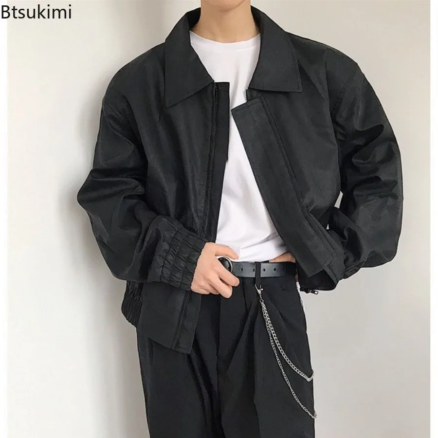 New 2025 Men's High Street Casual Coats Spring Autumn Luxury Sense Senior Vintage Shoulder-Padded Short Bomber Jackets for Men