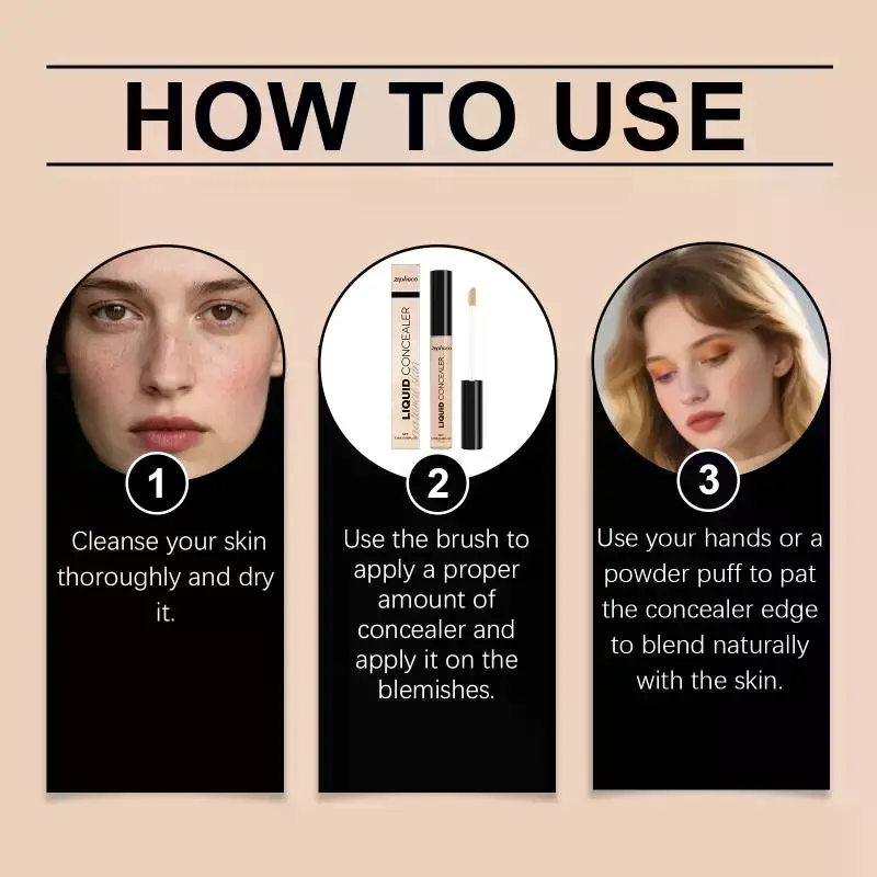 Natural Shade Liquid Concealer-Lightweight Coverage, Covers Blemishes, Fits Skin Closely,  for Daily Base Makeup & Priming