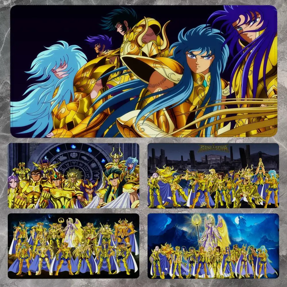 

S-Saint Seiya Mouse Pad 90x40CM Non-slip Gaming Mousepad Gamer E-Sports Mouse Mat Game Mechanical Keyboard XXL Desk Mat