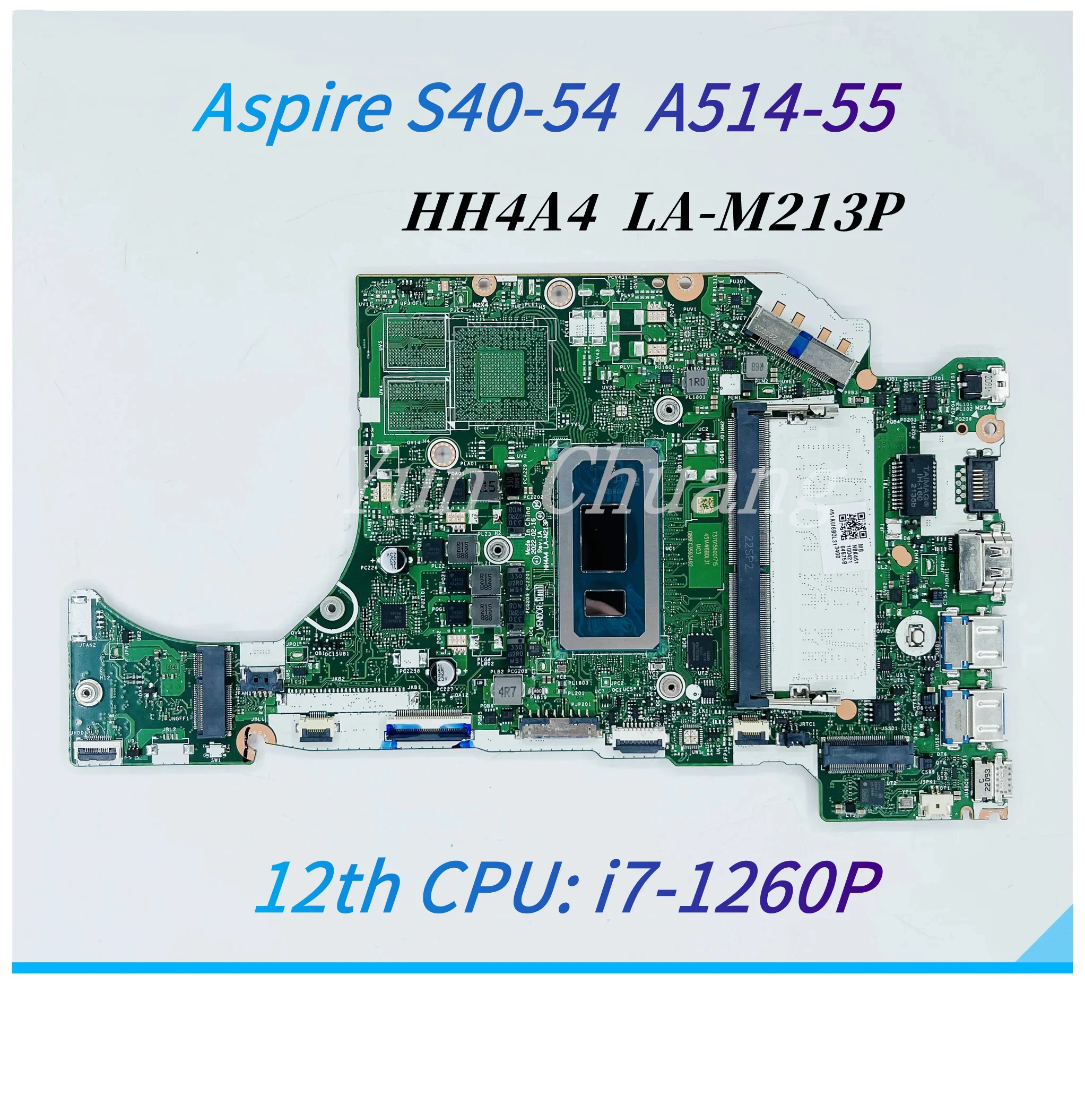 For Acer Aspire S40-54 A514-55 Extensa 214-53 Laptop Motherboard HH4A4 LA-M213P NBEGW11005 Mainboard i7-1260P CPU 8GB-RAM UMA