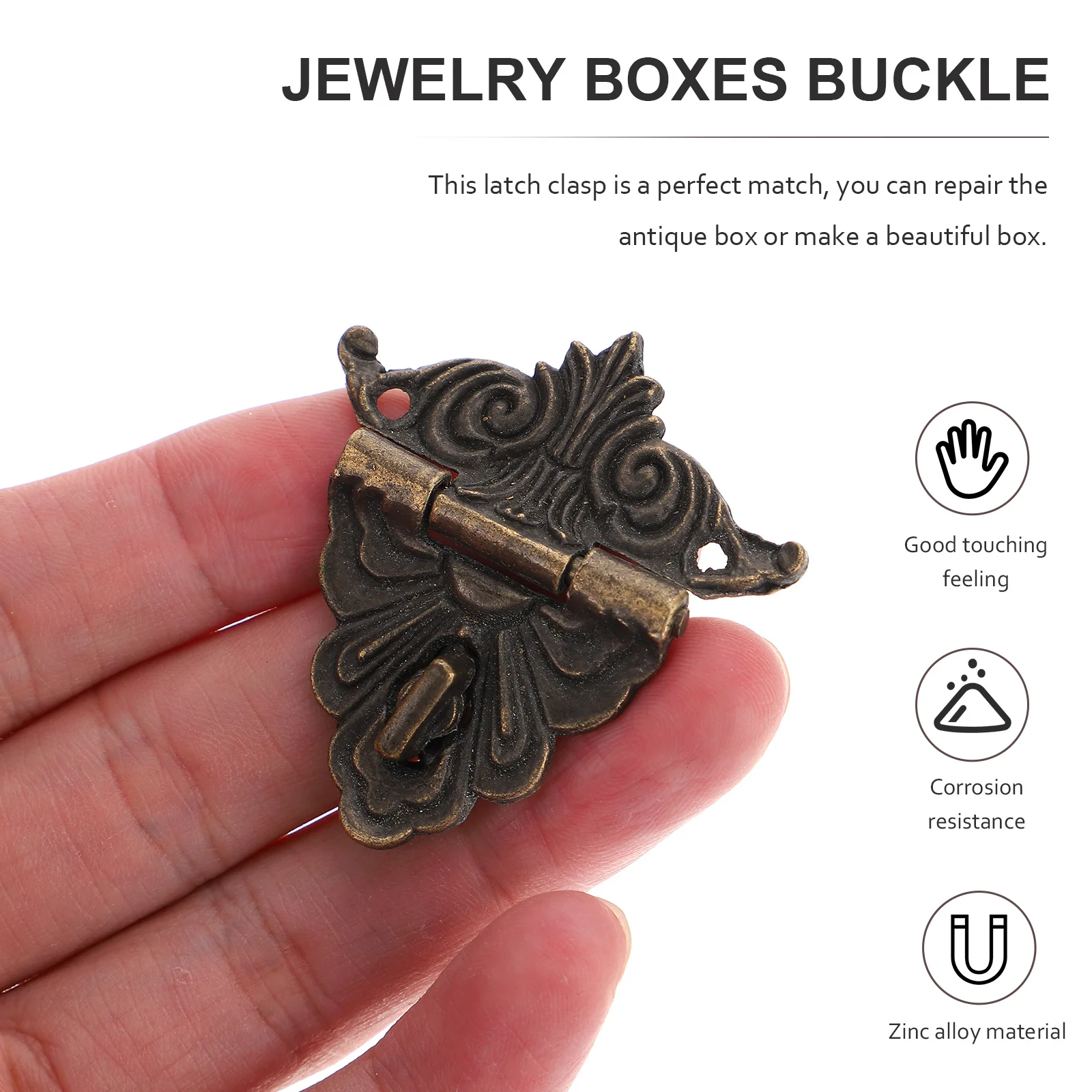 

6Pcs Zinc Alloy Box Buckle Vintage Wooden Jewelry Gift Case Latch Replacement Box Latch Jewelry Boxes Buckle