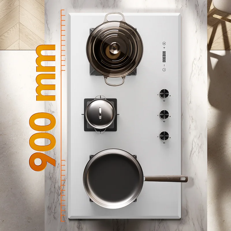 موقد ثلاثي الشعلات 90 سم مع أربعة شعلات غاز البترول المسال/موقد غاز طبيعي مع مؤقت