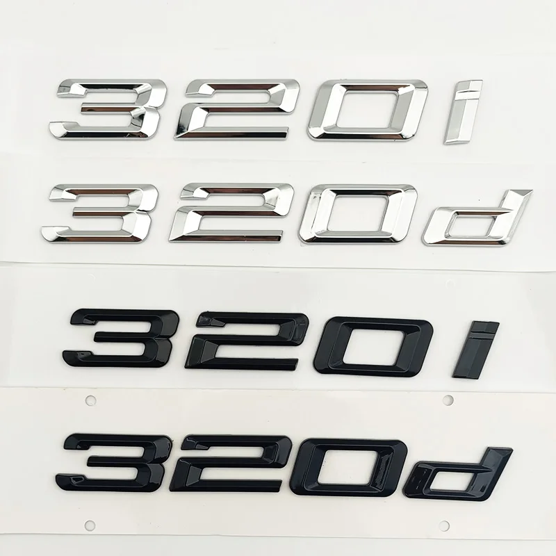 

Black 3D Chrome Car Letters Rear Trunk Emblem Badge Logo Stickers For BMW 320i 320d E46 E90 E91 E92 E30 E36 F30 Accessories