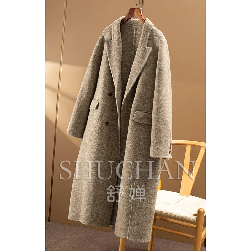 2 Pieces Wool Blend Vest + Long Coat 73C7  Casaco Feminino De Inverno Super Quente Winter Jacket Women
